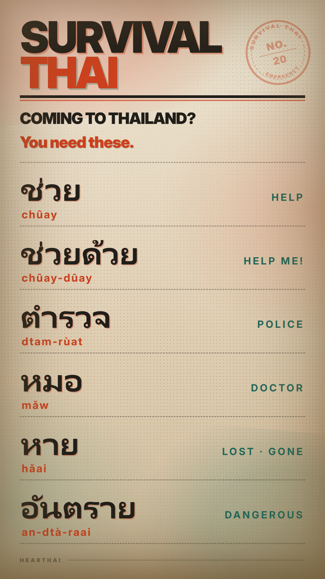 EMERGENCY reference card