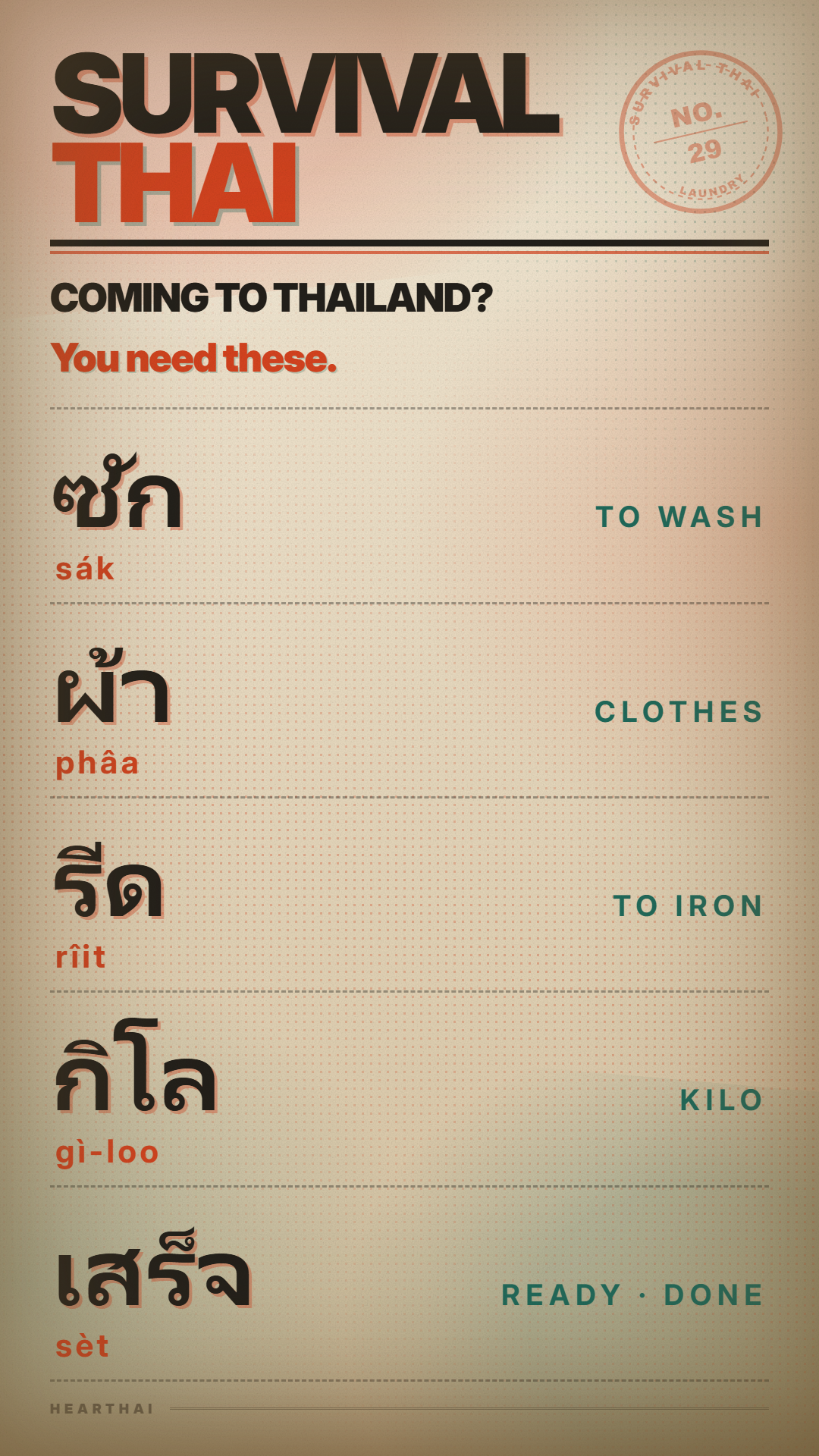 LAUNDRY reference card